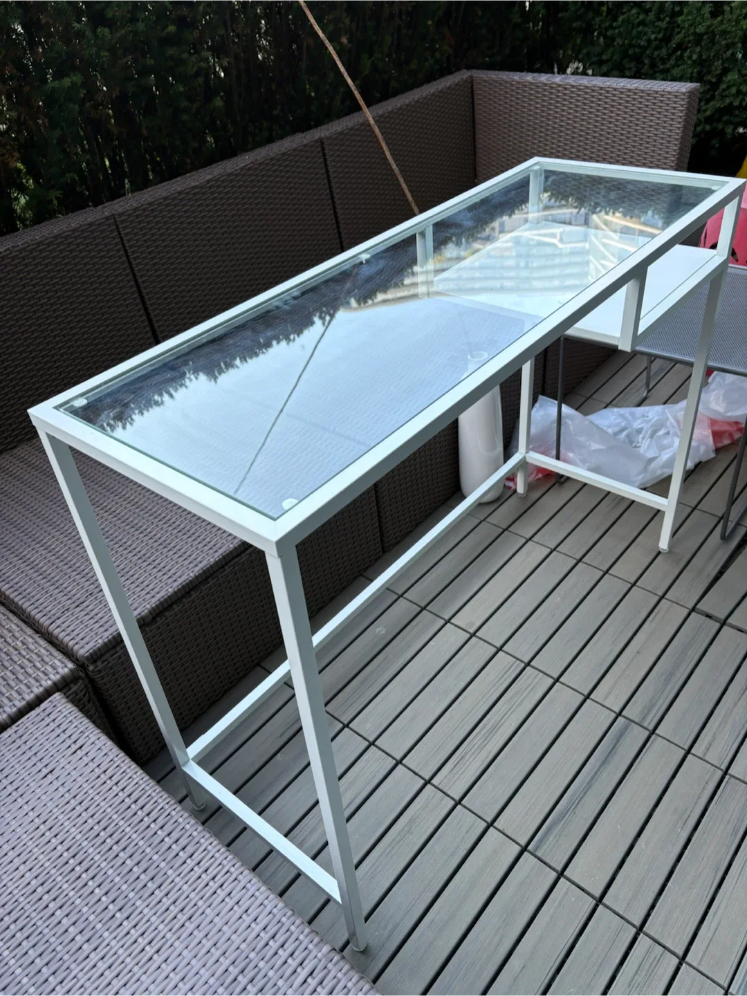 Glass  office desk and chair