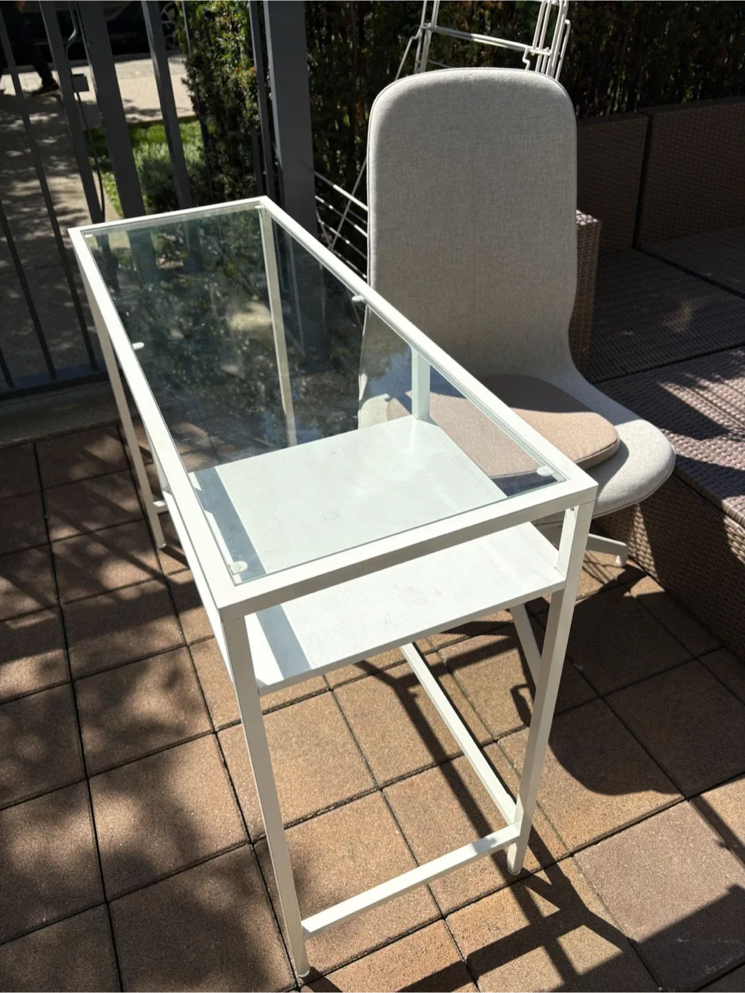 Glass  office desk and chair - photo 3