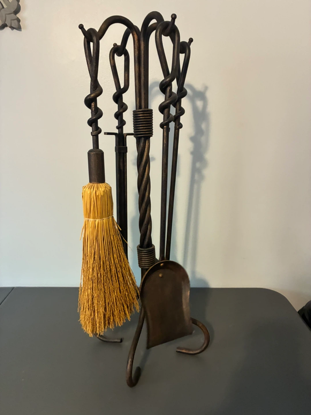 Wrought Iron Fireplace Tool Set with Stand - photo 3