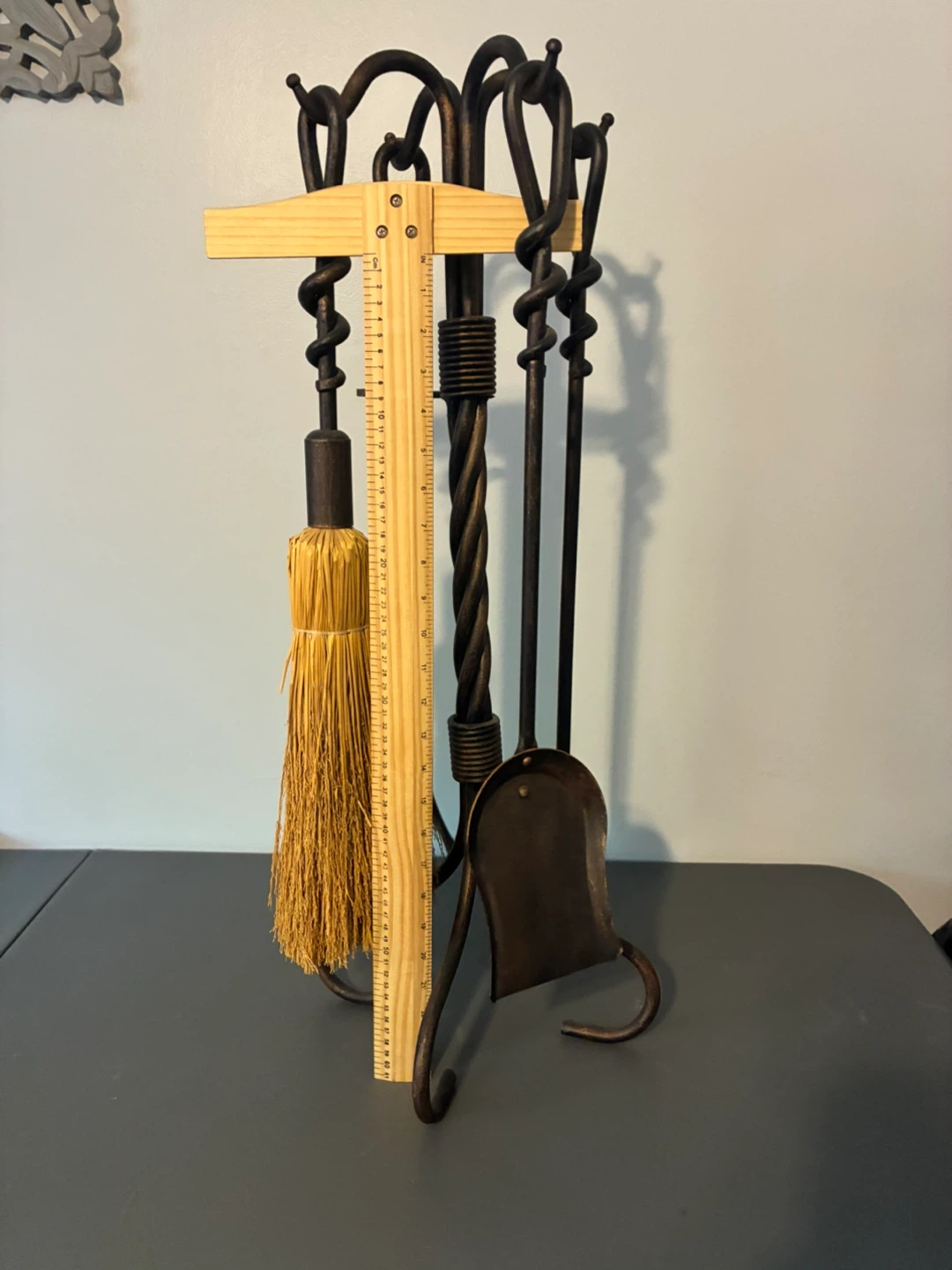Wrought Iron Fireplace Tool Set with Stand - photo 4