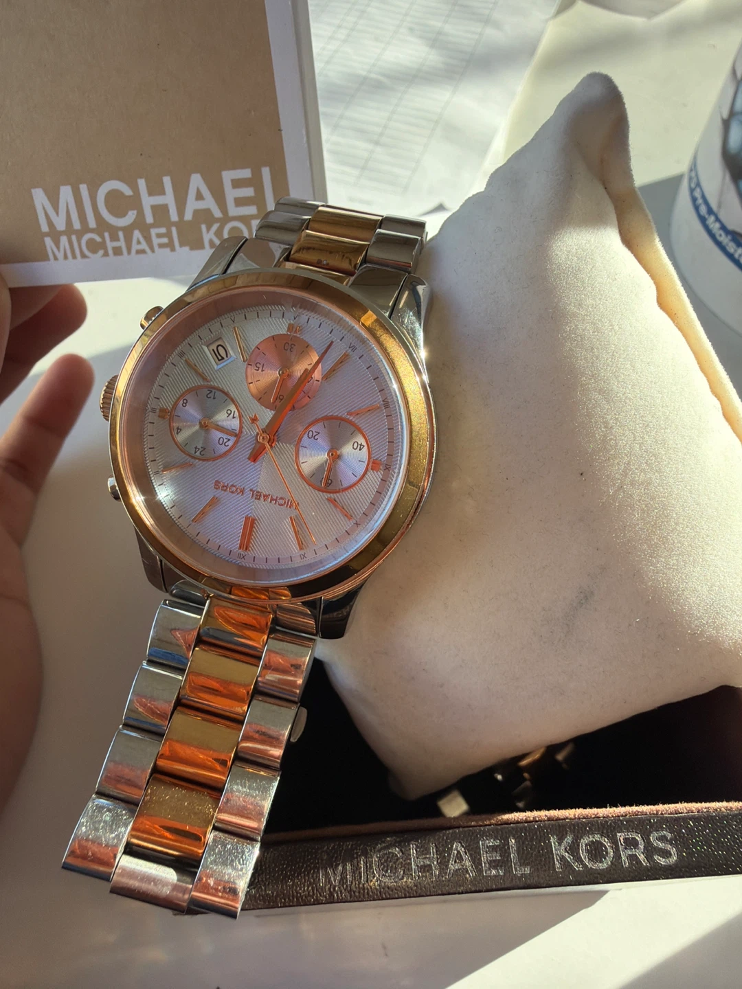 Michael Kors Chronograph Watch - Two-Tone (Silver/Rose Gold) - photo 3