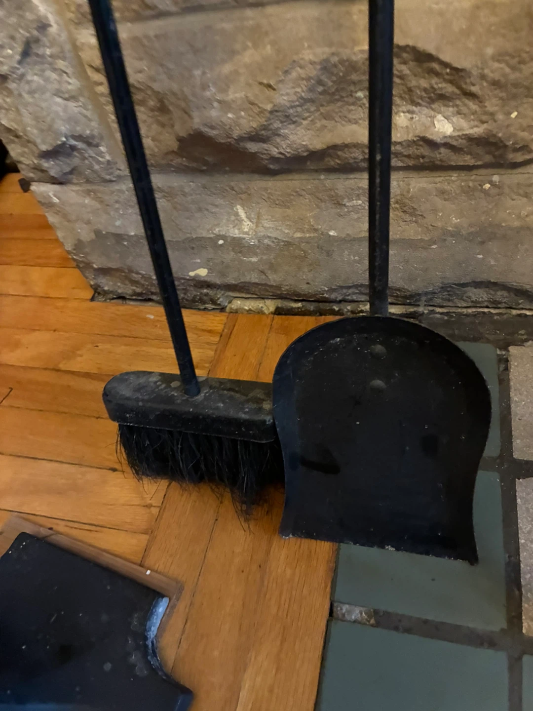 4 tools Tall Black Metal Fireplace Set & Stand – 26” vintage - photo 5