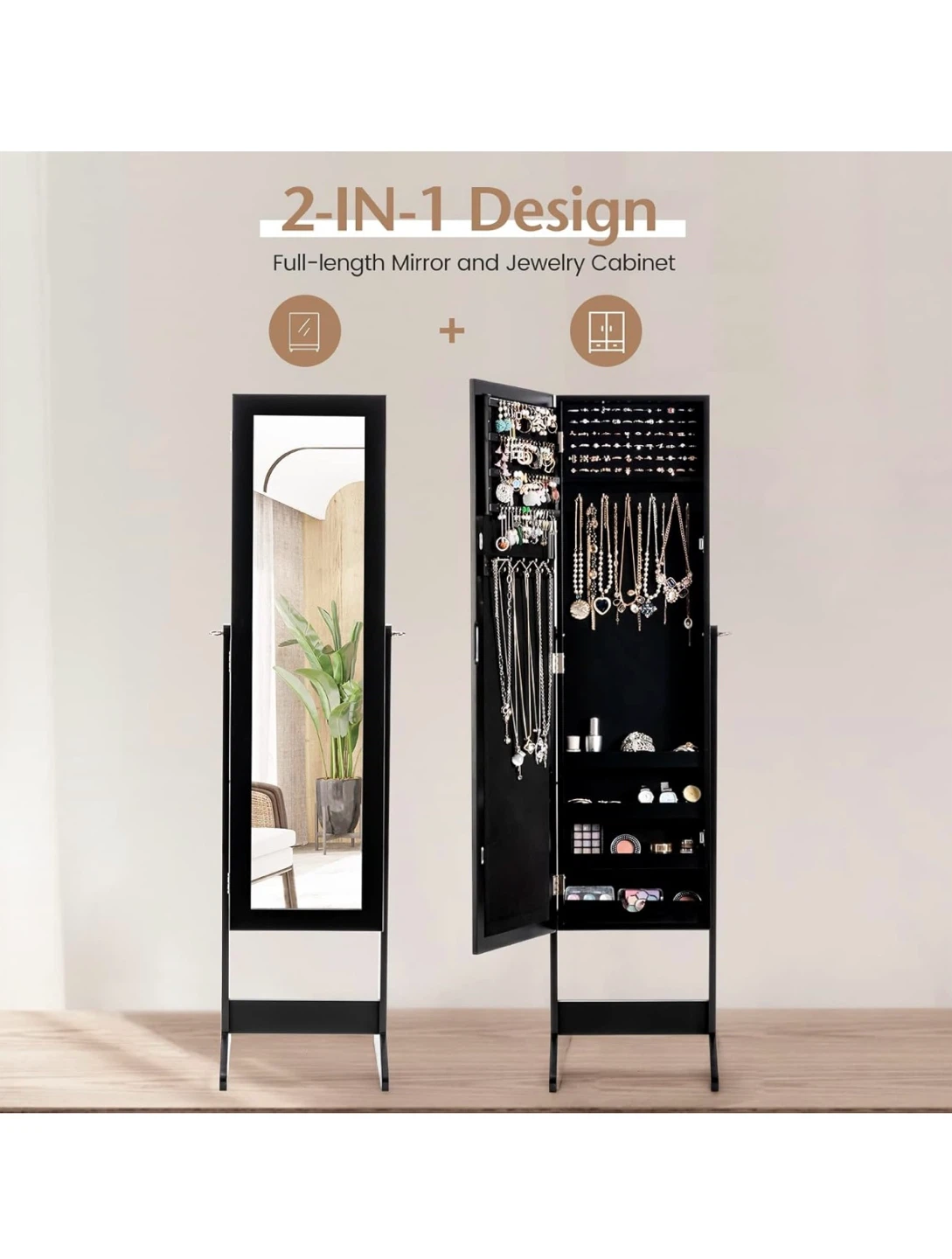 Full-Length Mirror Jewellery Cabinet