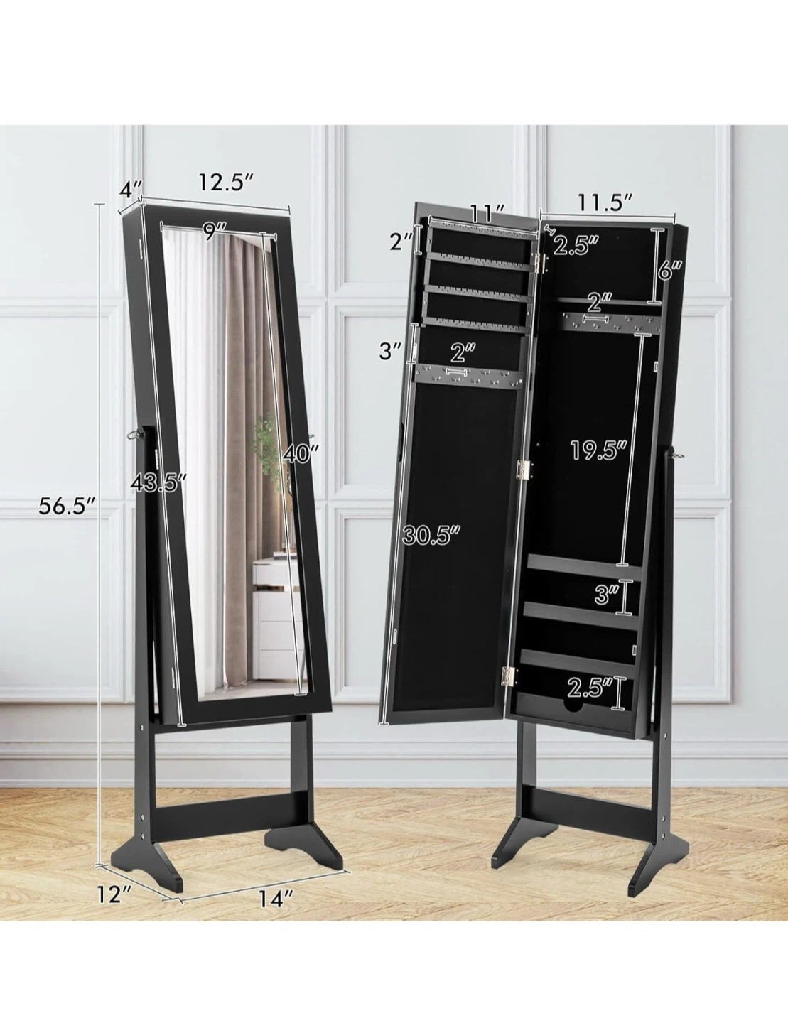 Full-Length Mirror Jewellery Cabinet - photo 4