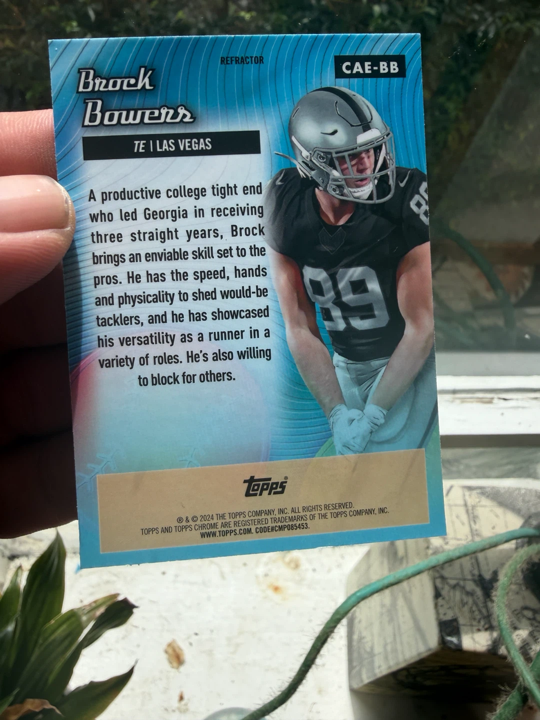 Brock Bowers 2024 Topps Chrome All-Etch Refractor Card - photo 2
