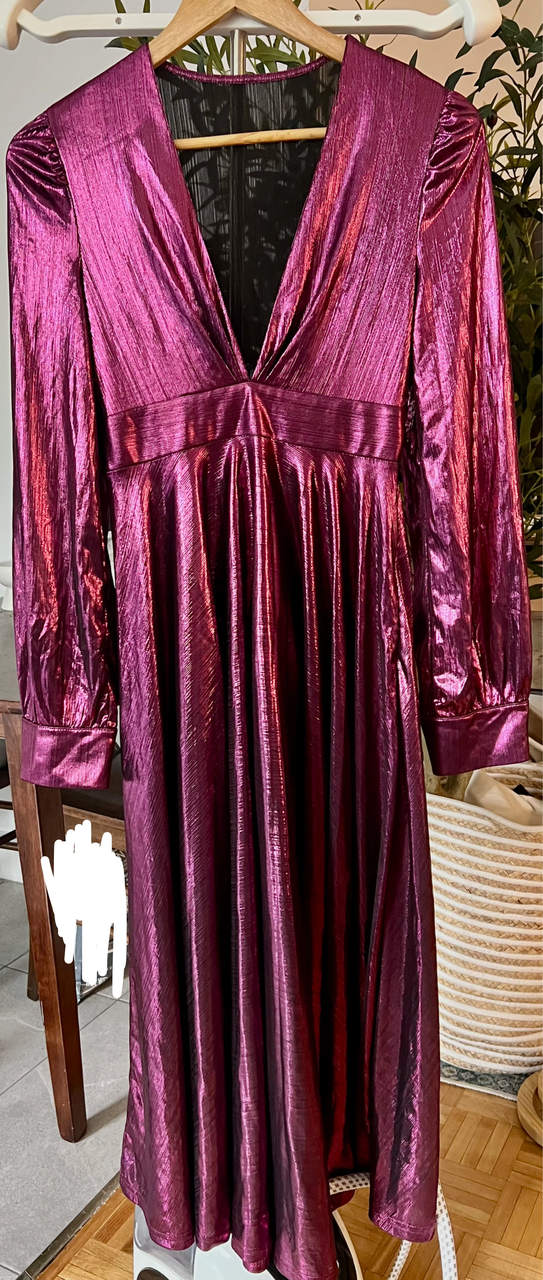Metallic Magenta Party Dress (XS)