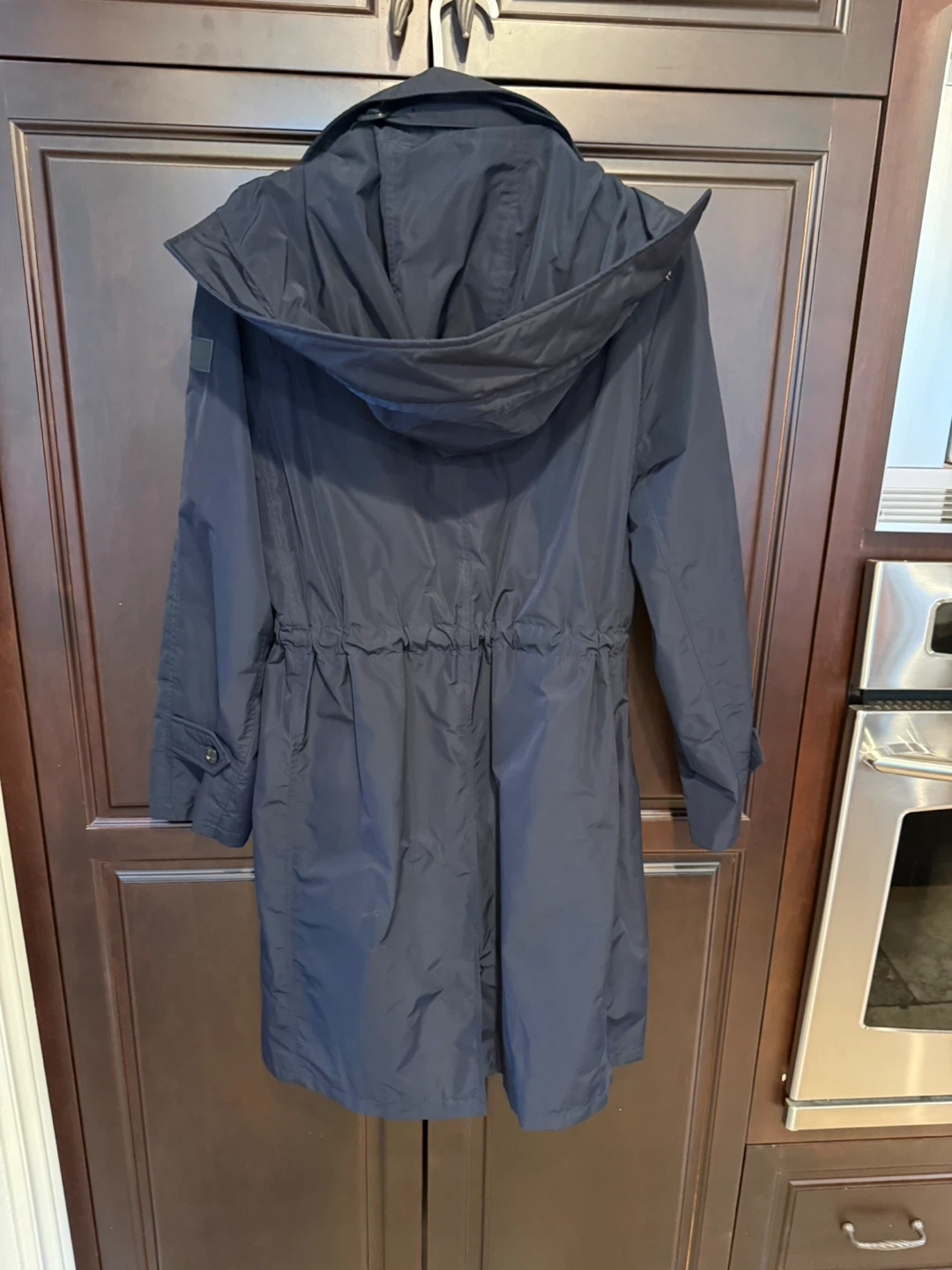 Burberry Navy Blue Hooded Trench Coat - photo 2
