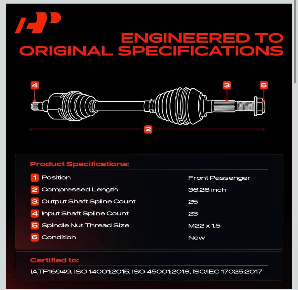 A-Premium CV Axle Shaft Assembly for Ford Fiesta - photo 3