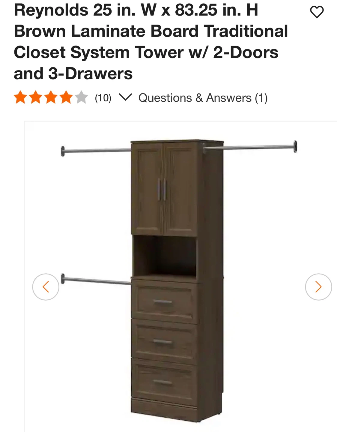 Reynolds Brown Laminate Closet System Tower - photo 2