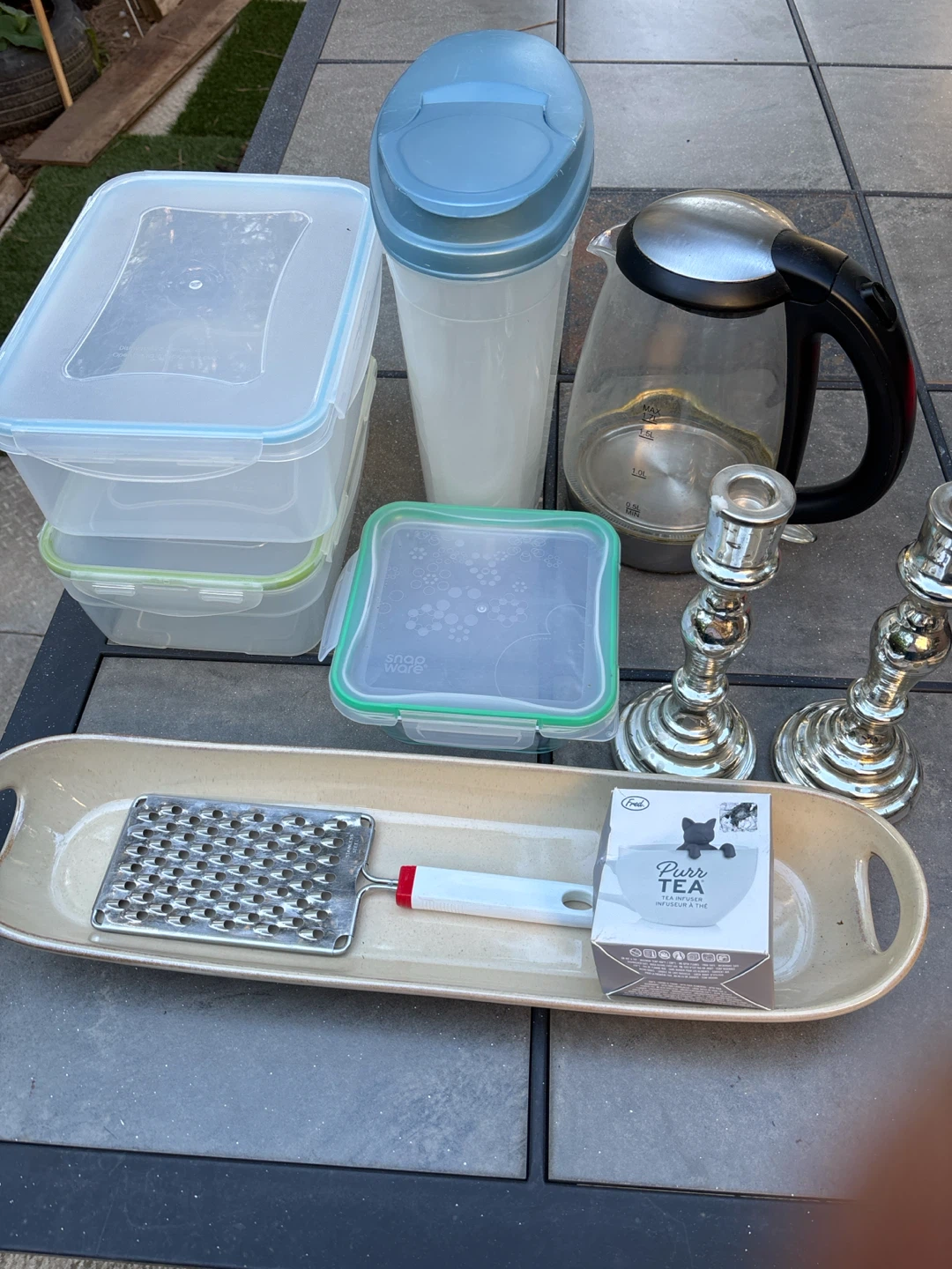 Kitchenware Assortment Including Tea Infuser and Grater