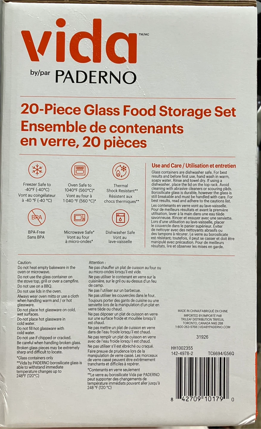 Vida by Paderno Glass Food Storage Set - photo 3