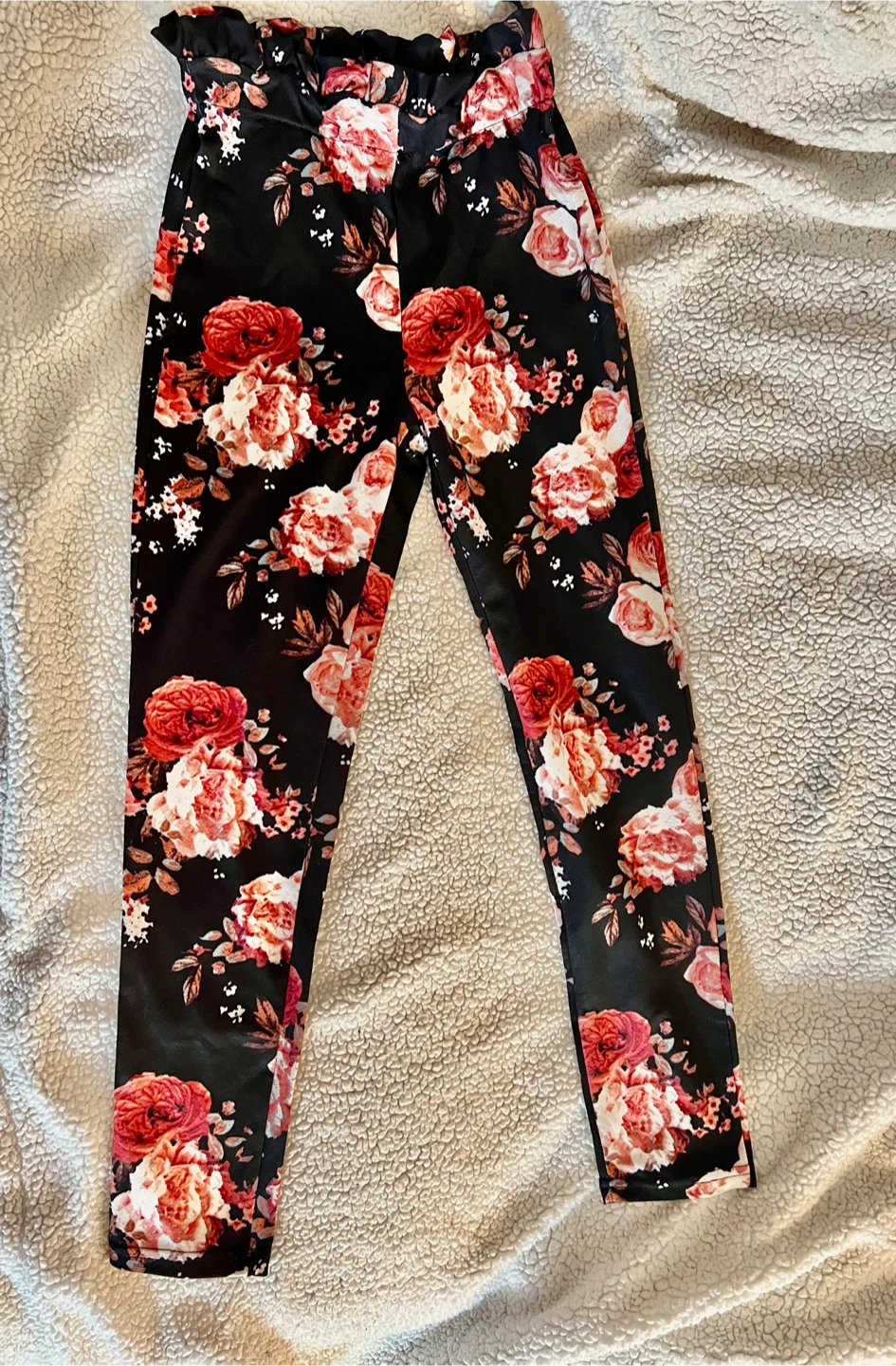 Floral High-Waisted Pants (XS)