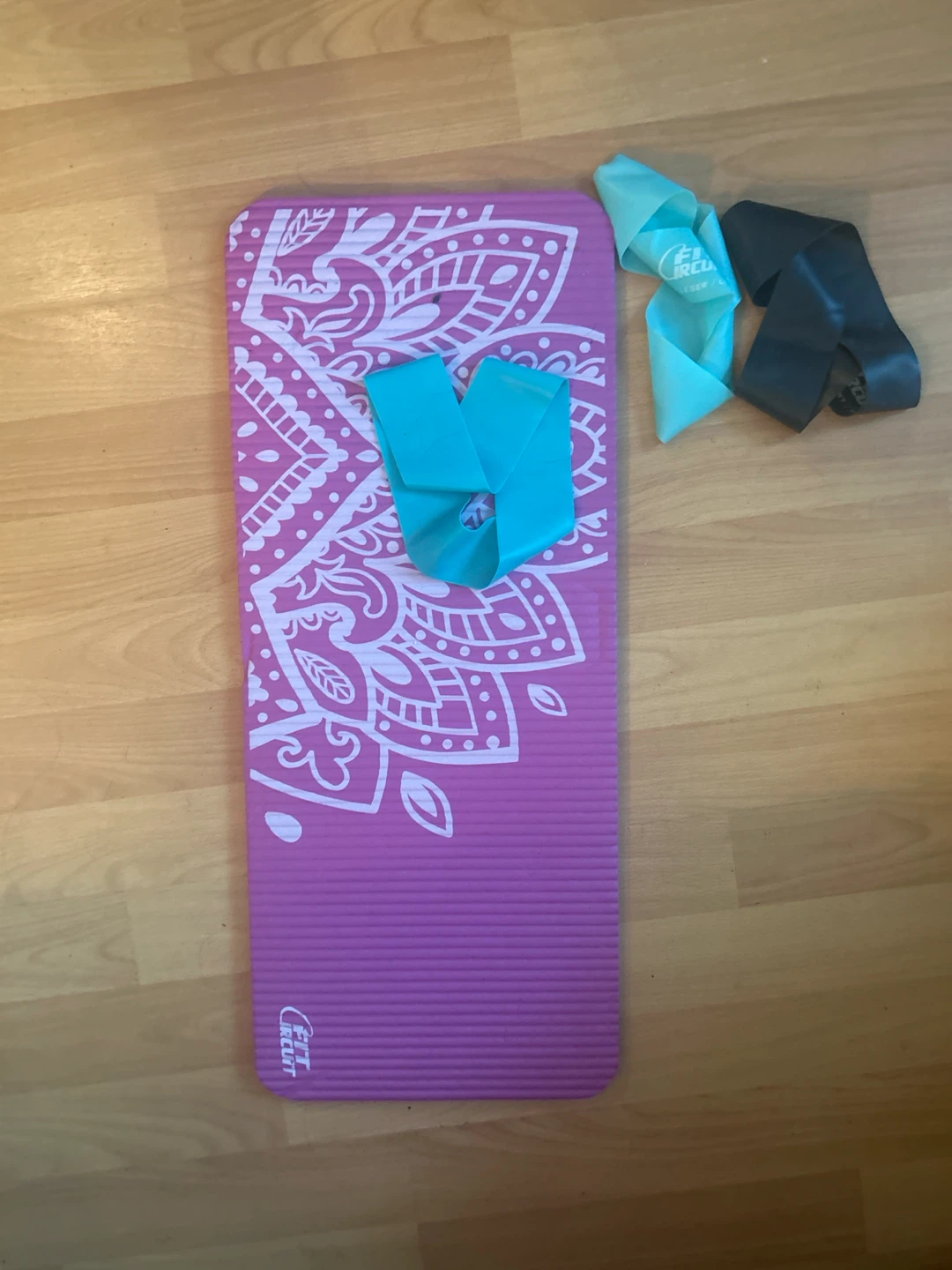 Yoga pad and workout bands