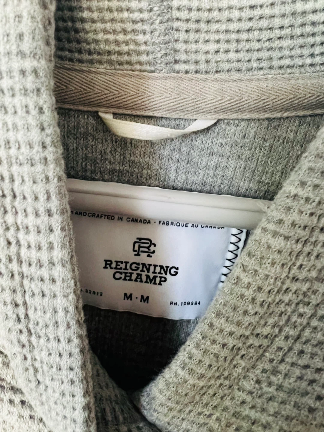 Reigning Champ Waffle Knit Hoodie (M) 🇨🇦 - photo 2