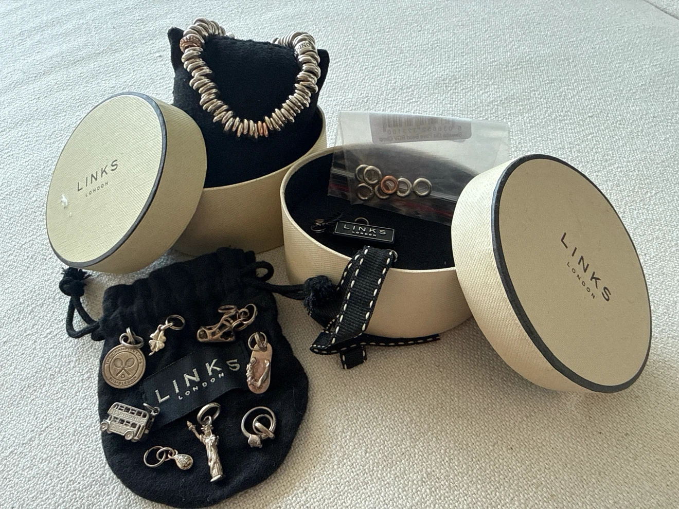 Links of London Sweetie charm bracelet and charms