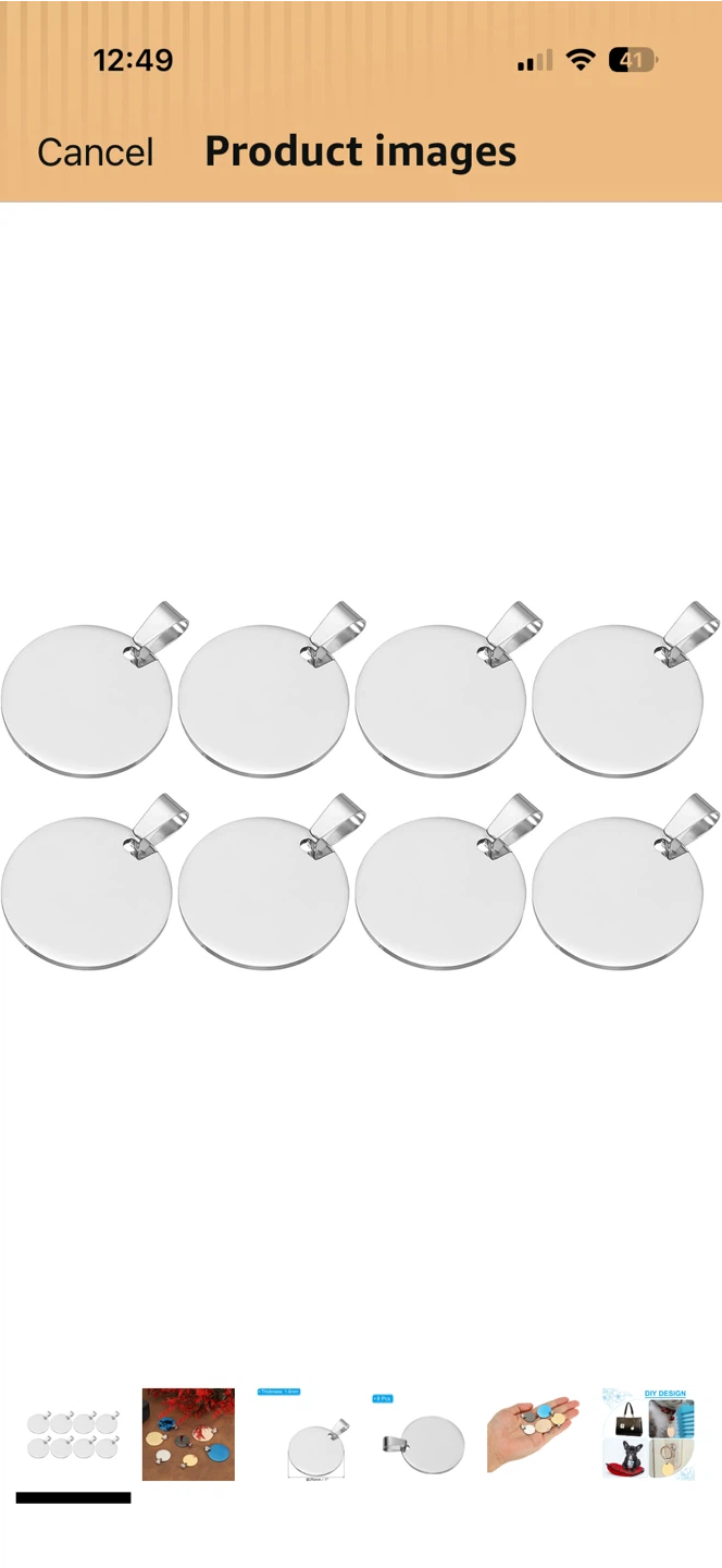 Blank Round Pendant Blanks (7 Pack)