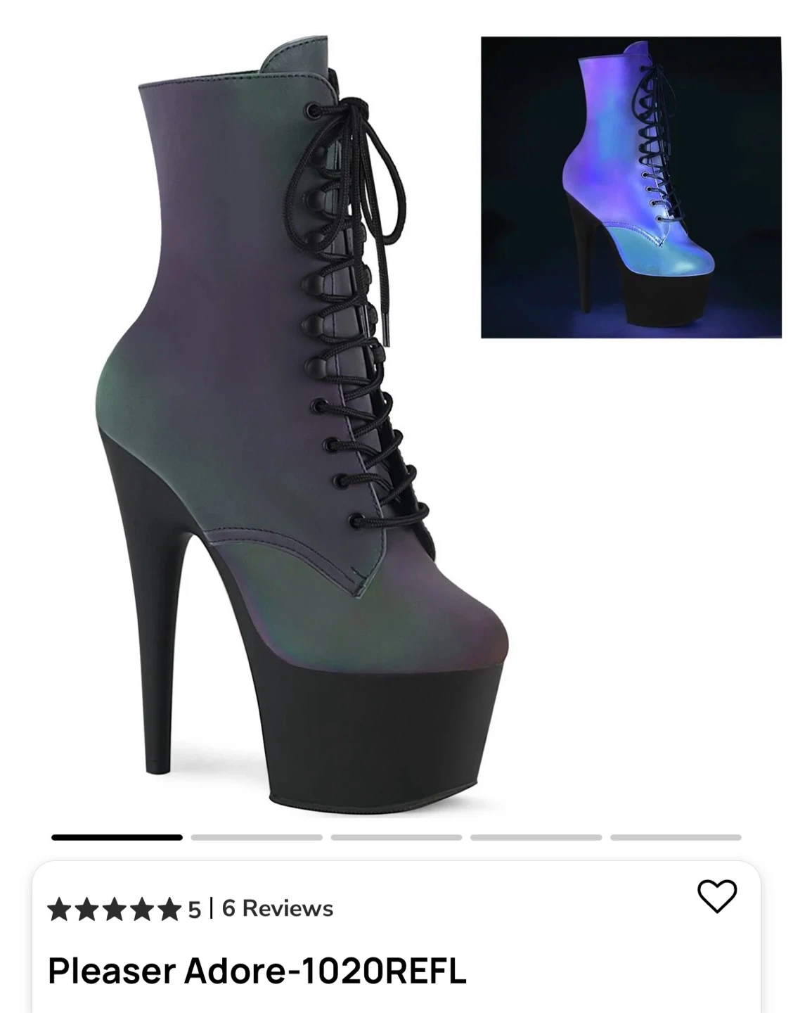 Pleaser Adore-1020 Reflective Platform Boots - photo 2