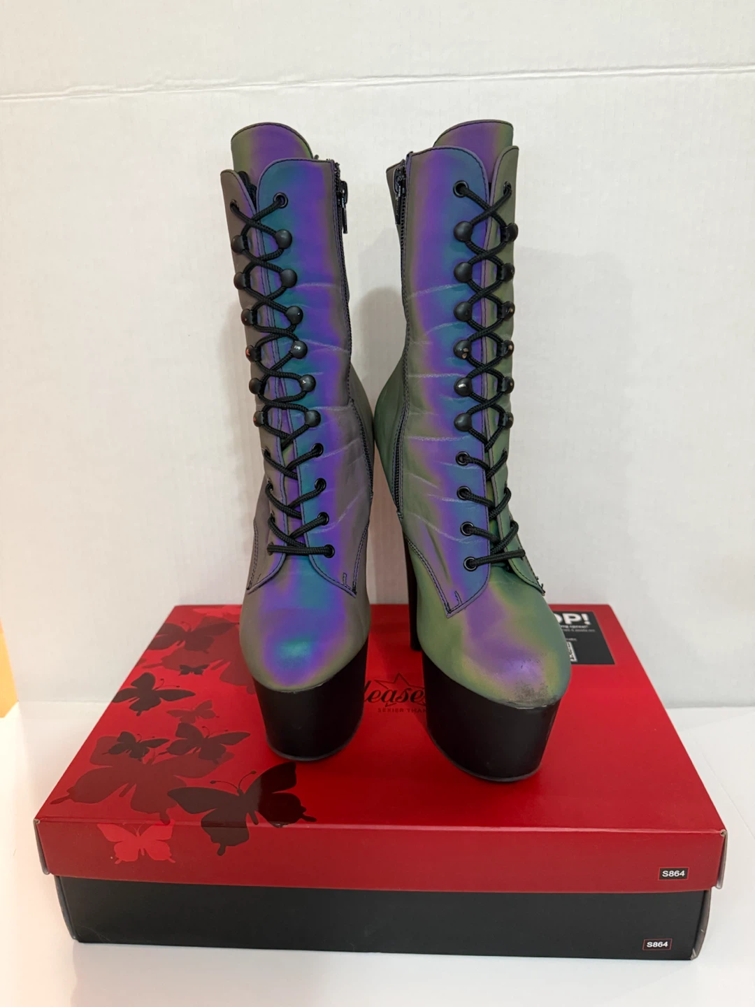 Pleaser Adore-1020 Reflective Platform Boots - photo 5