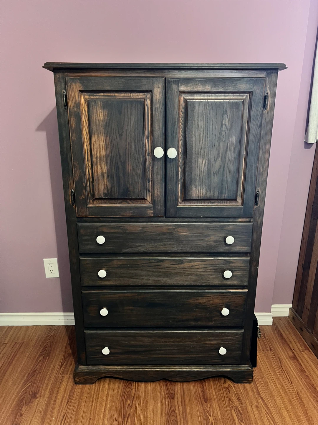 Vintage Tall Boy Oak Dresser