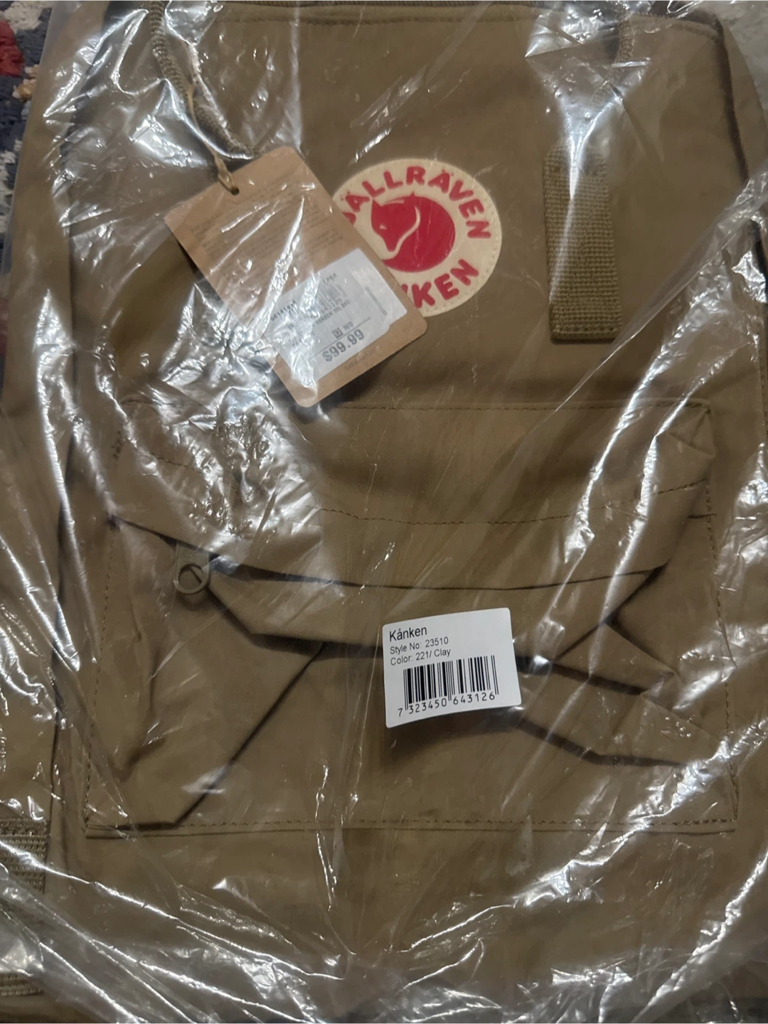 New Fjallraven Kanken Backpack in Clay