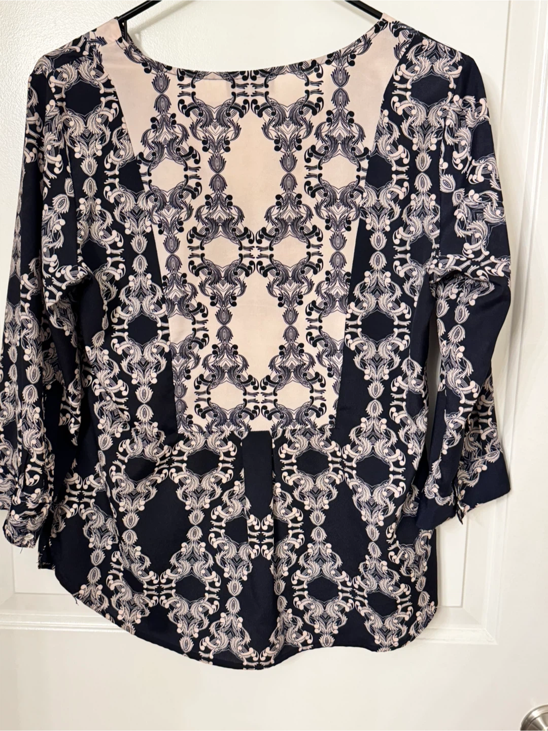 The Limited Navy & Cream Printed Blouse – Size S - photo 2