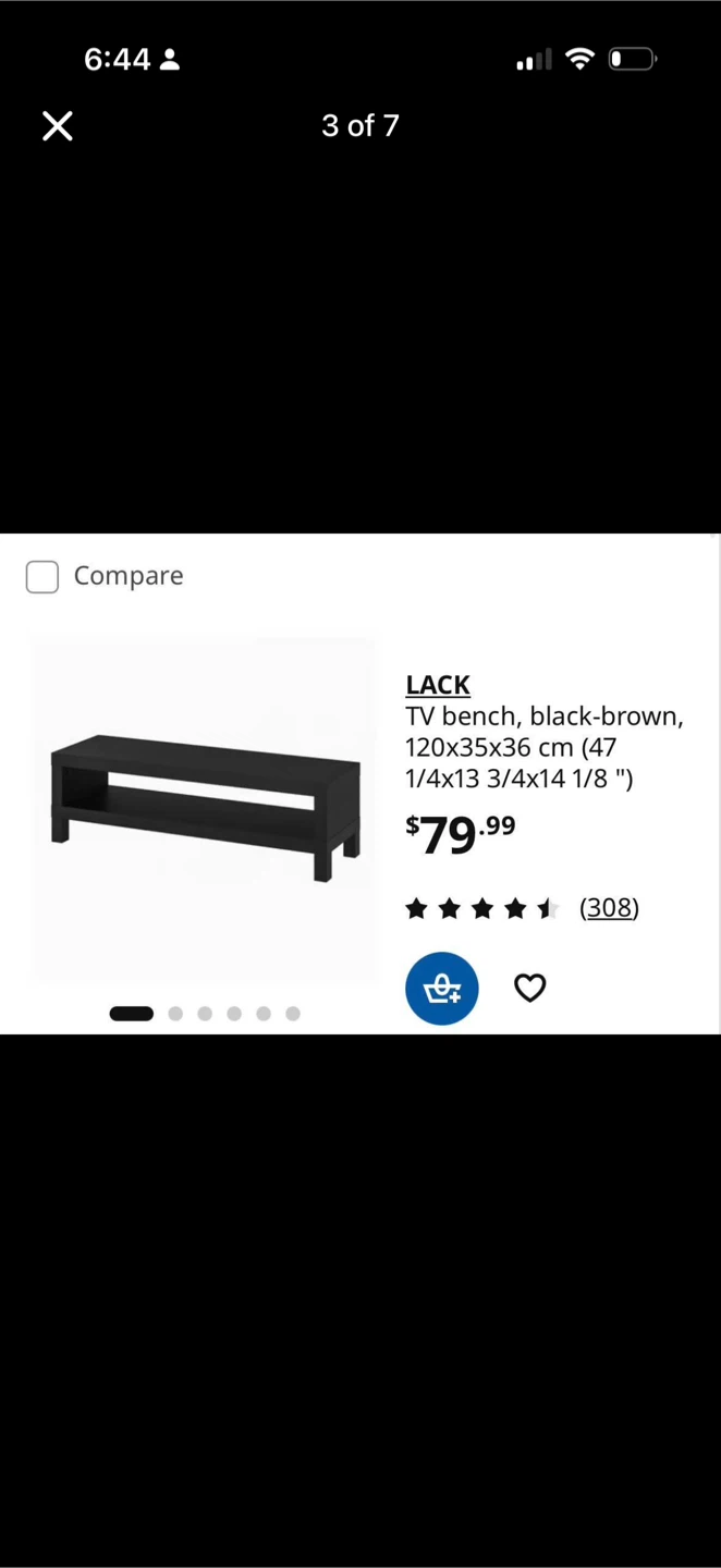 IKEA LACK TV Bench - Black-Brown - photo 2