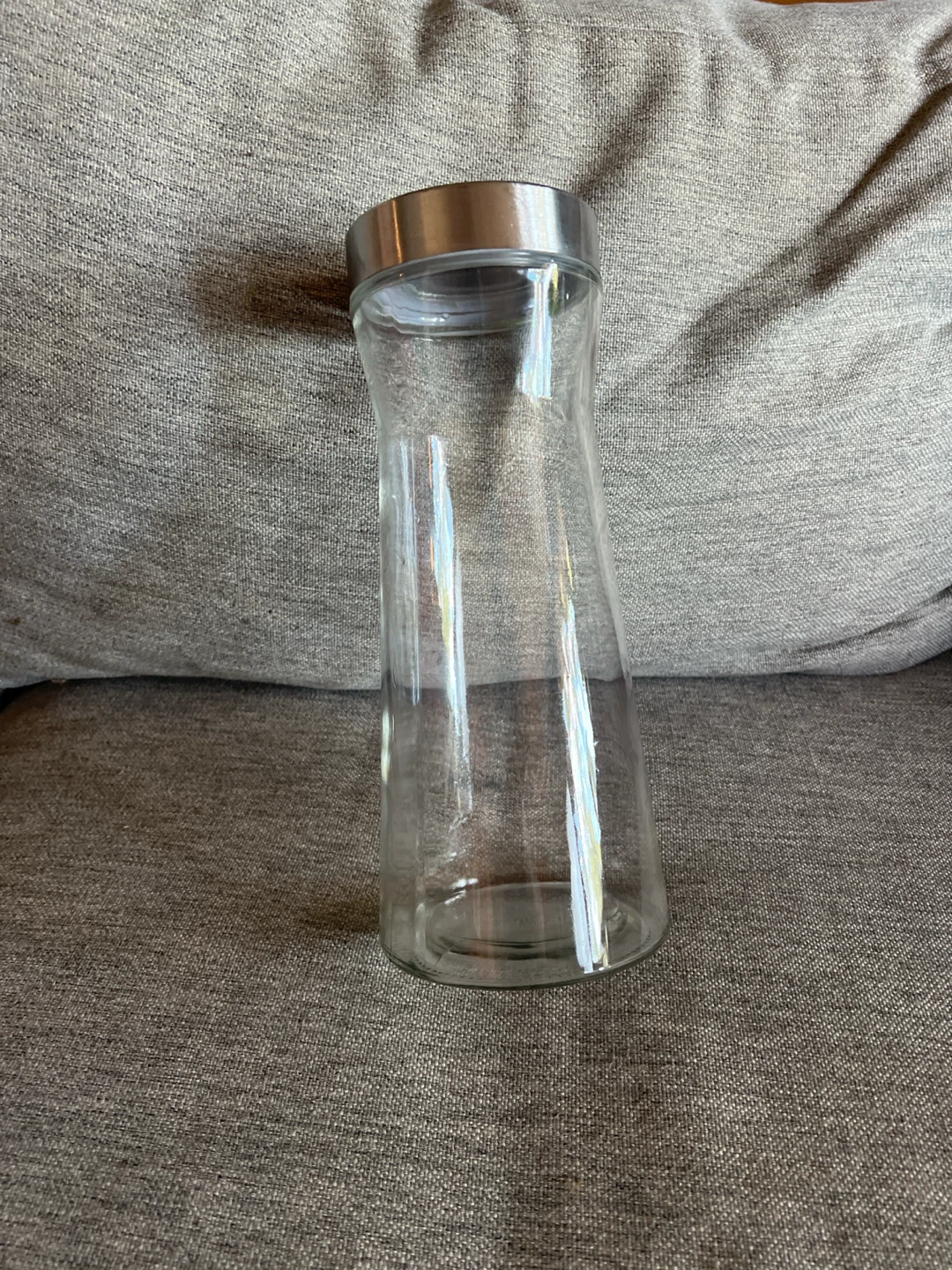 Tall glass container