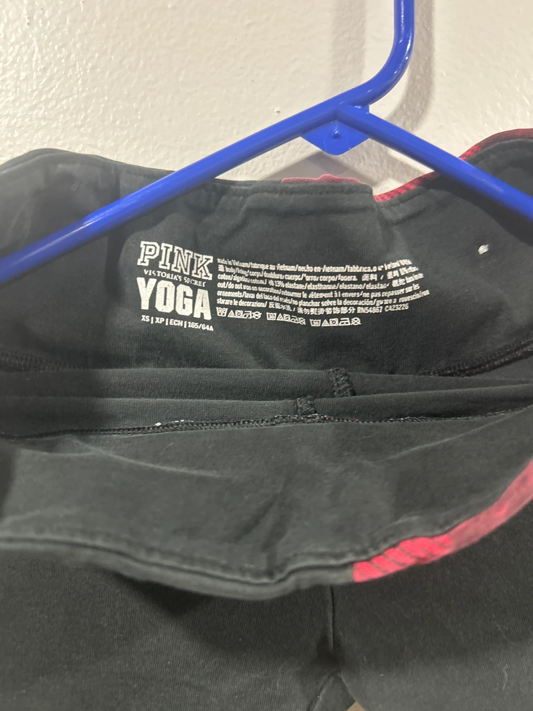 PINK  Yoga Leggings XS Black Plaid - photo 2