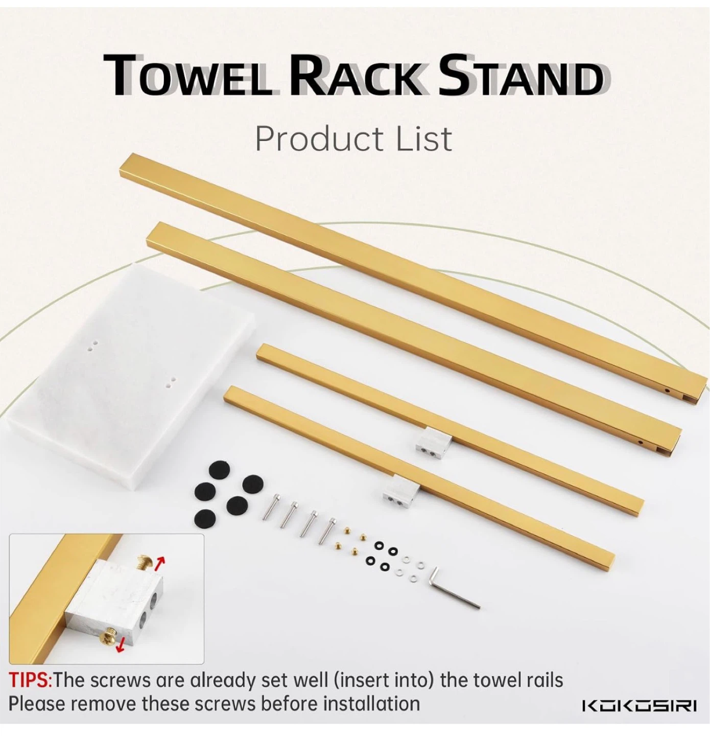 KOKOSIRI Bathroom Towel Rack 2-Tier Standing Towel Bar - New - photo 4