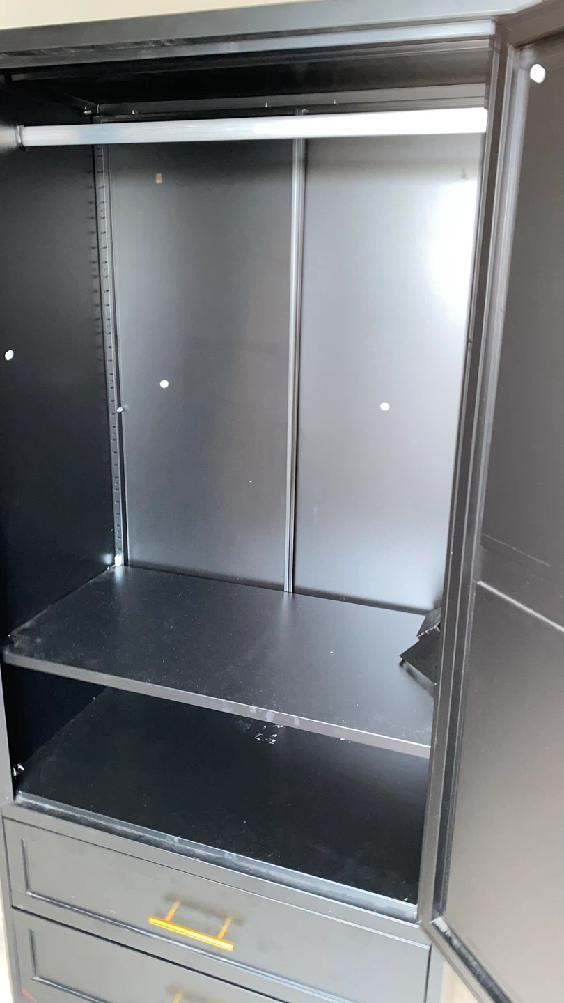 Black Wardrobe with Two Drawers - photo 2