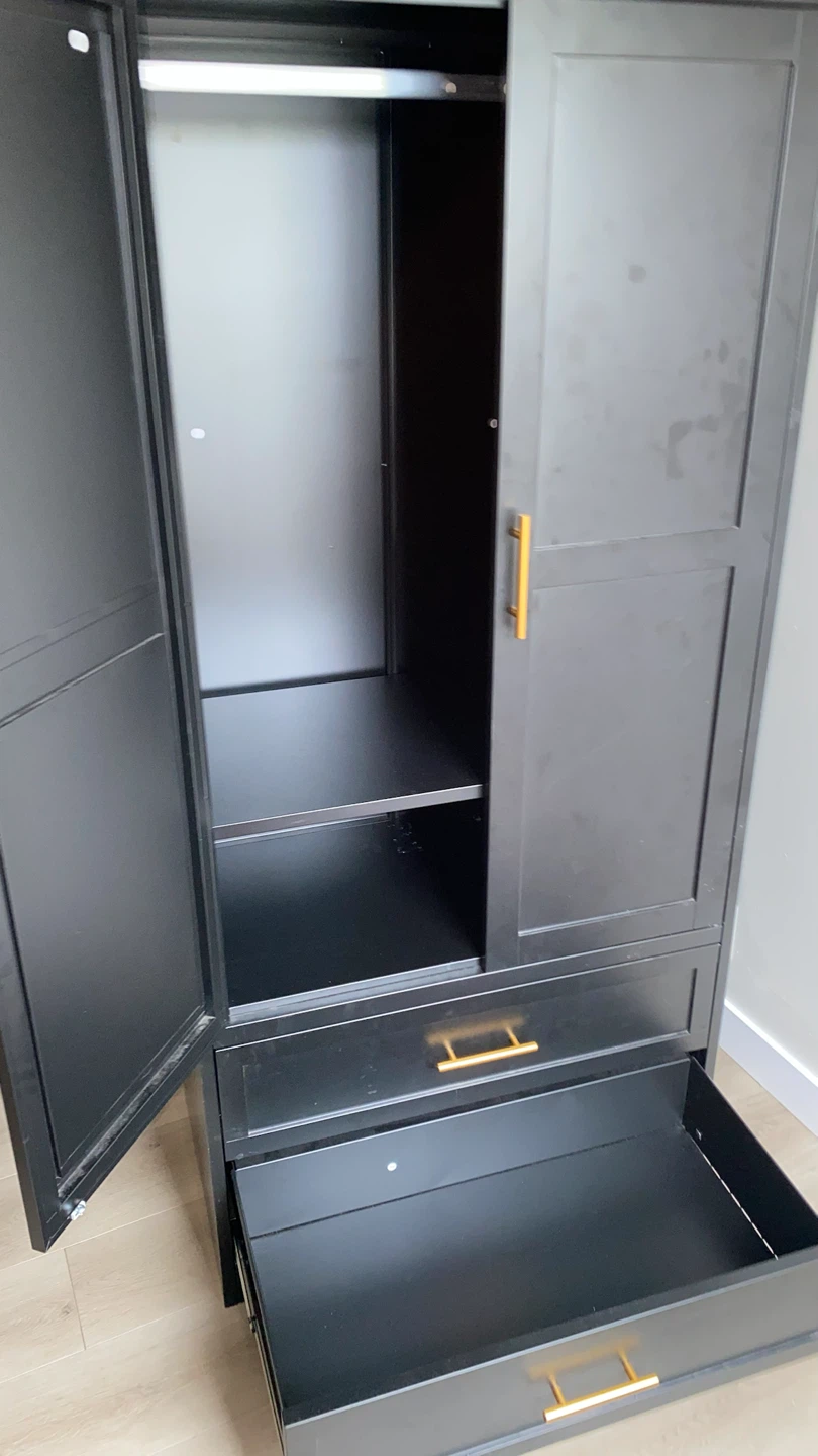 Black Wardrobe with Two Drawers - photo 3