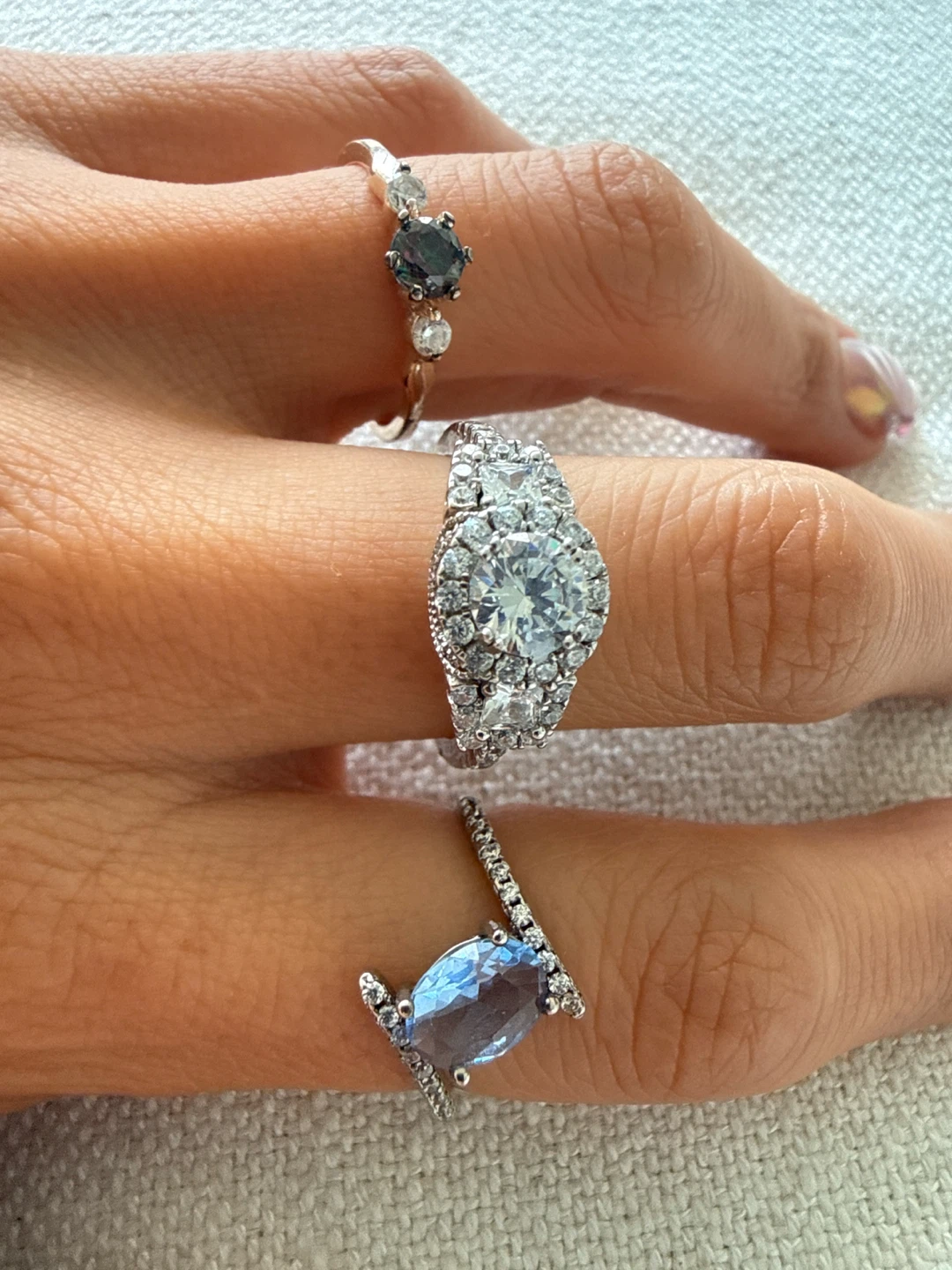 Set of Three Sterling Silver fashion Rings