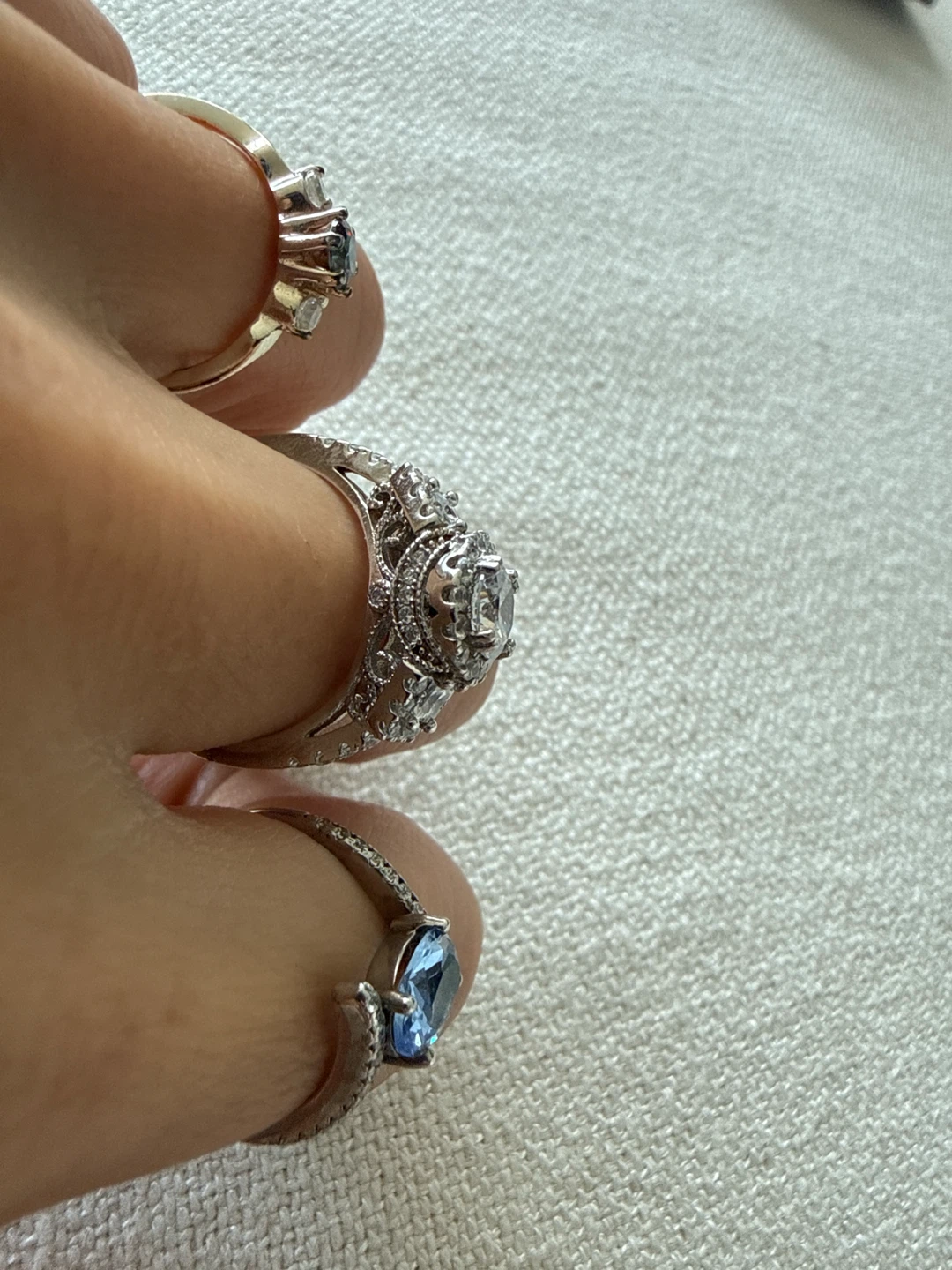 Set of Three Sterling Silver fashion Rings - photo 2