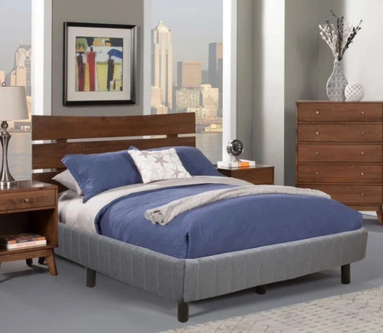 king size platform bed base brand new