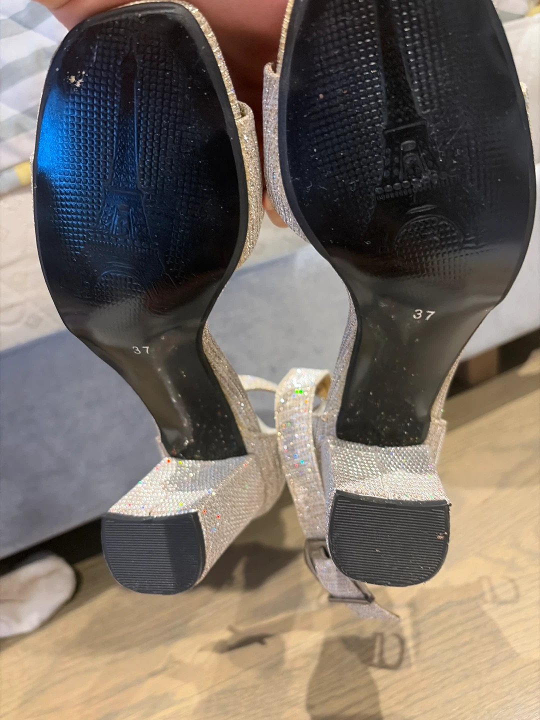 Baurzi Shoes Glitter Block Heels Size 37 - photo 2