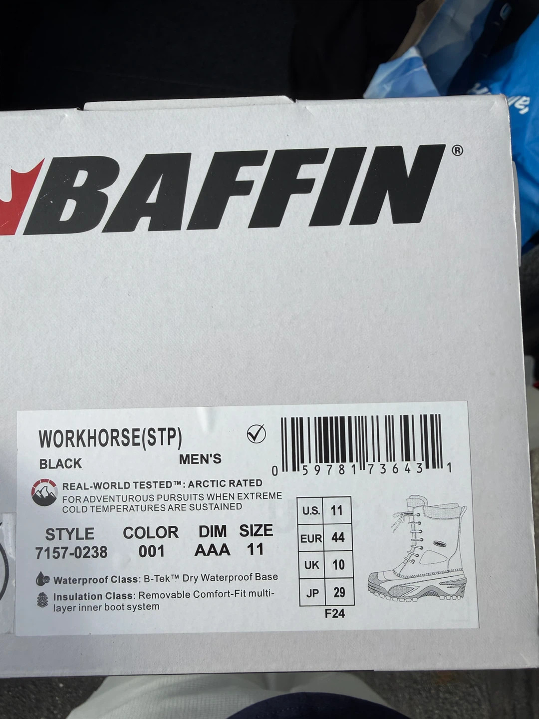 Baffin Workhorse Men's Boots Size 11