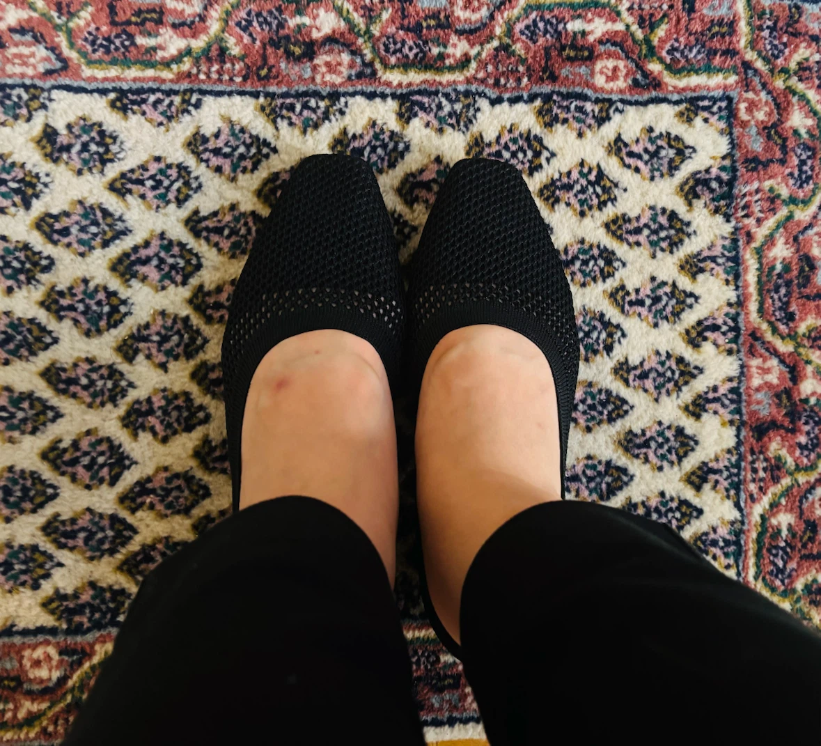 Black Knit Ballet Flats，fits US 6.5.
