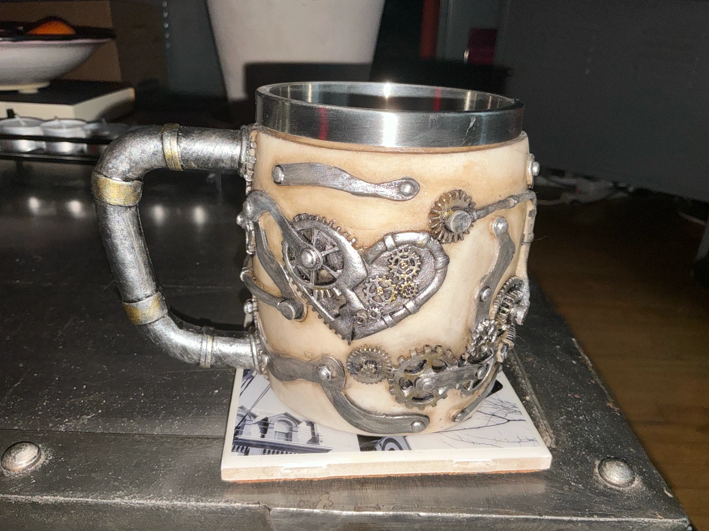 1 pint Intricate Steampunk Skull Mug - photo 2