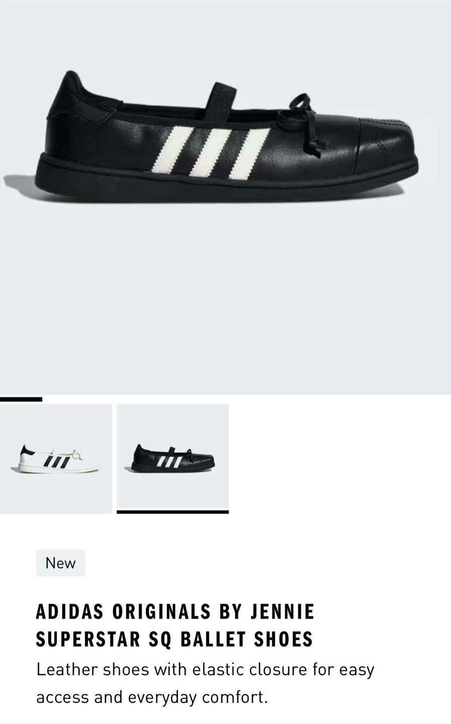 ADIDAS ORIGINALS BY JENNIE Superstar SQ Ballet Shoes Black