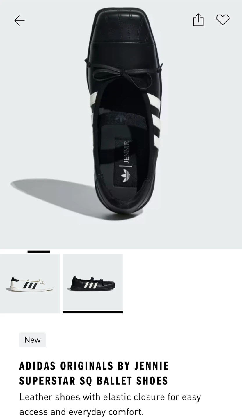 ADIDAS ORIGINALS BY JENNIE Superstar SQ Ballet Shoes Black - photo 2