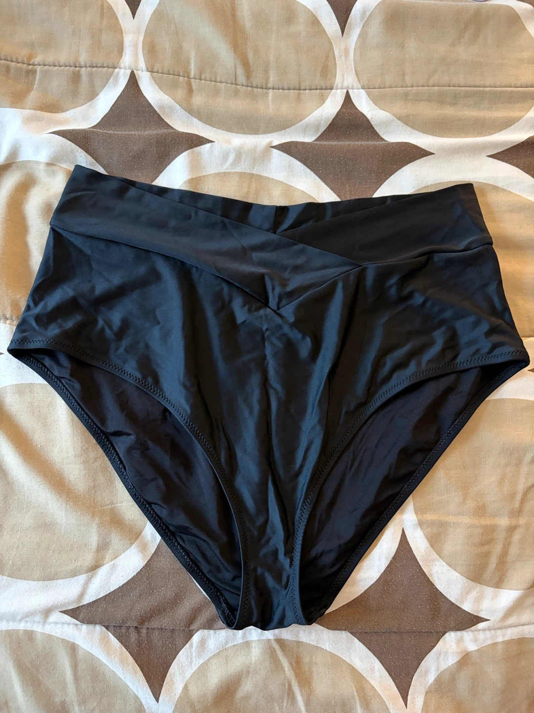Aerie High Rise Full Coverage Crossover Bikini Bottom - Size XL