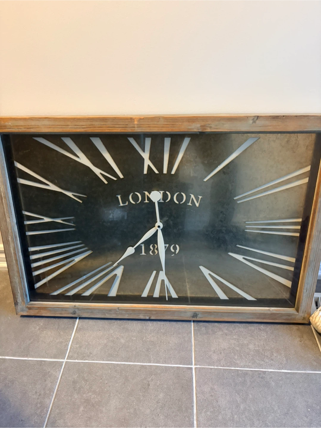 Large Rectangular London 1879 Wall Clock