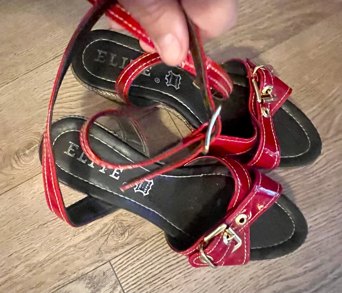 Elite Red Patent Leather Wedge Sandals - photo 4