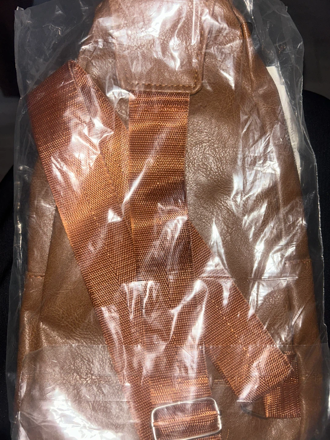 Brown Faux Leather Sling Bag - photo 2