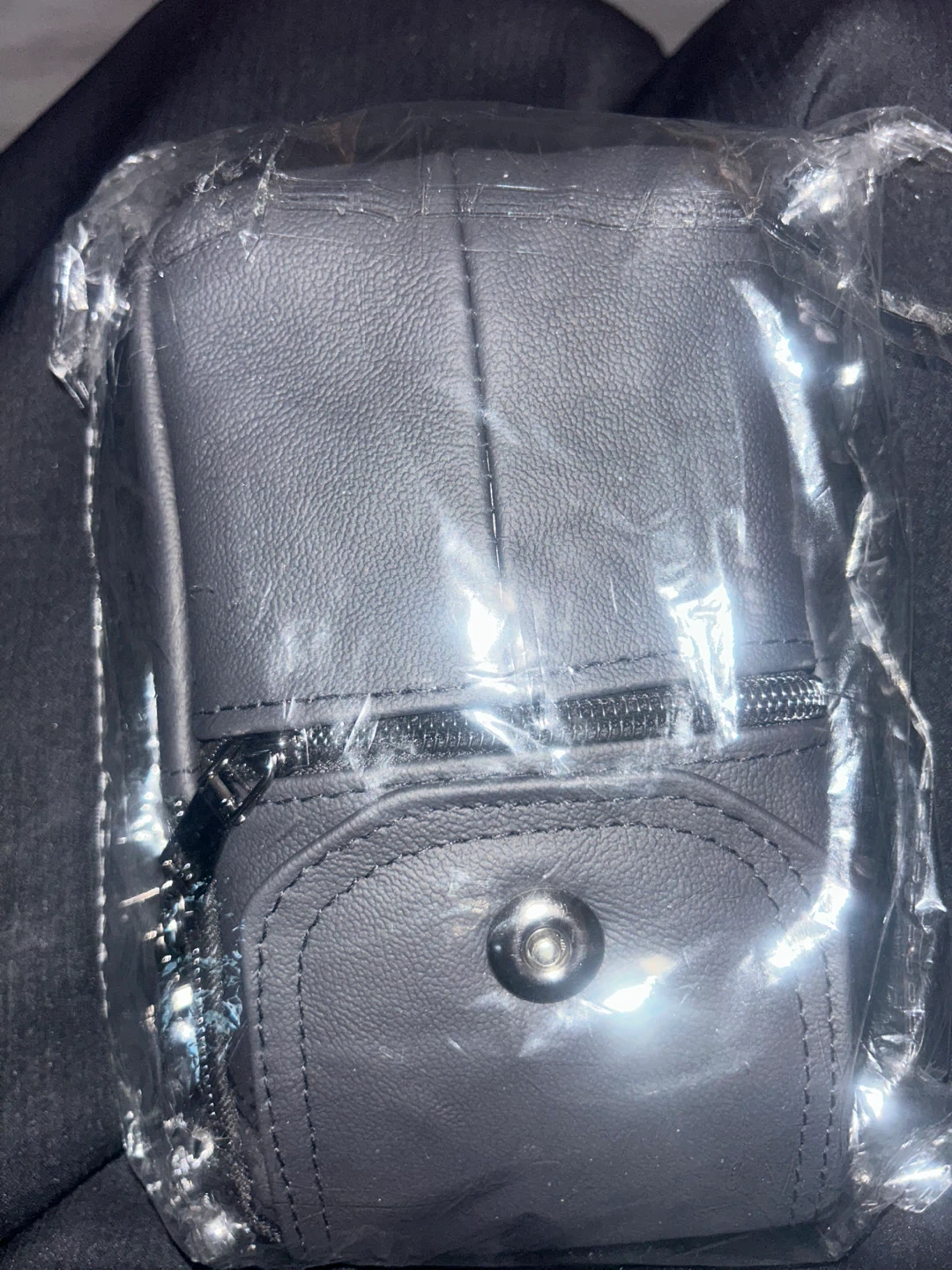 Black cell phone waist pouch with belt loop