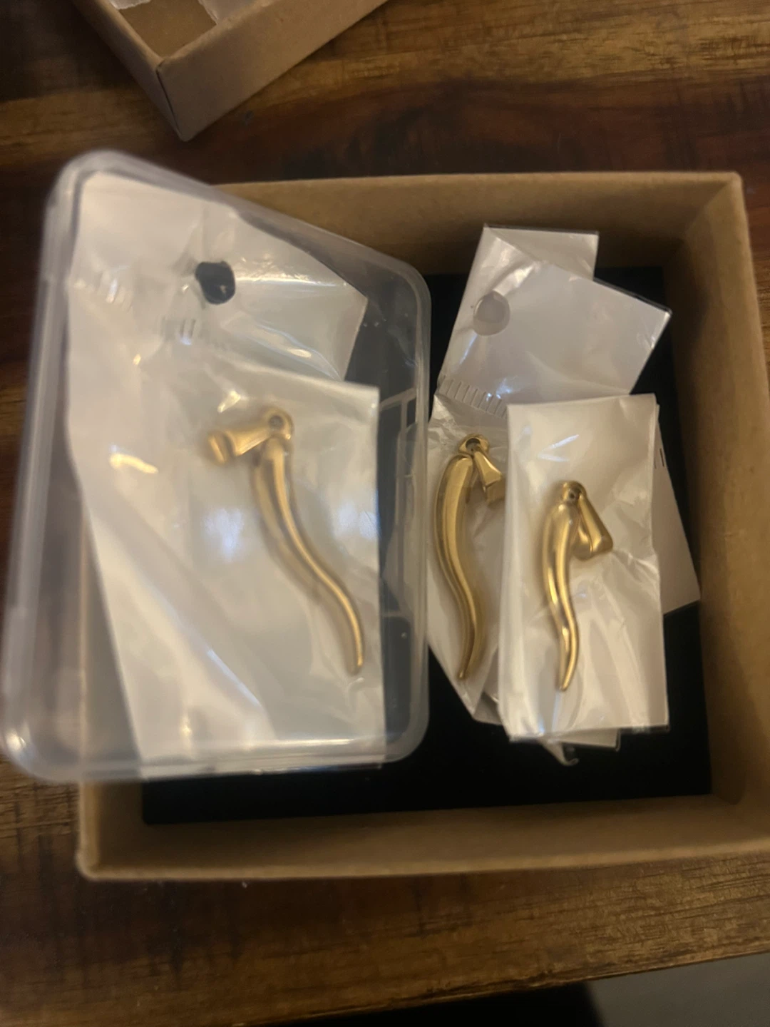 Gold-tone Cornicello Horn Pendants