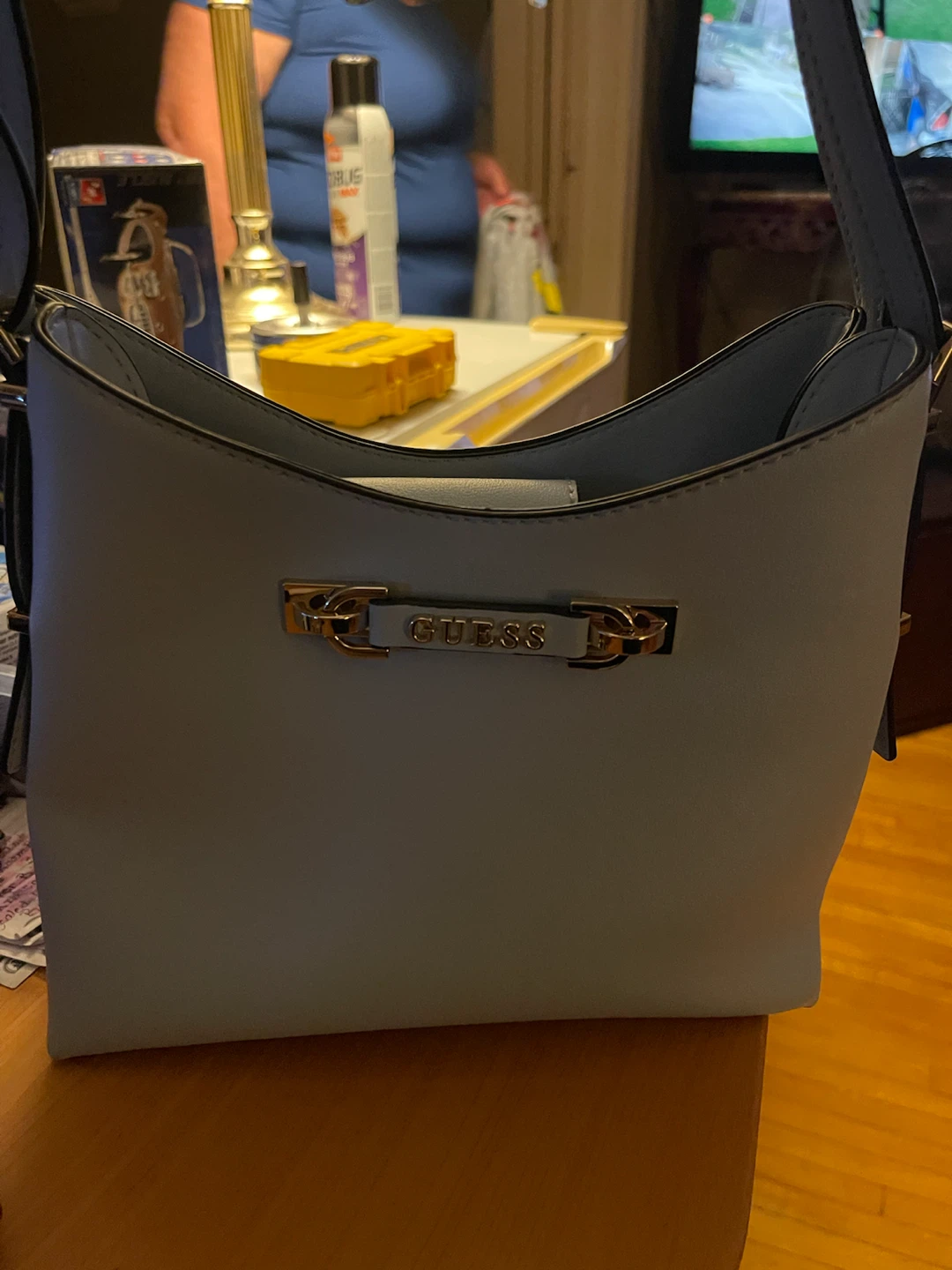 Guess light blue handbag