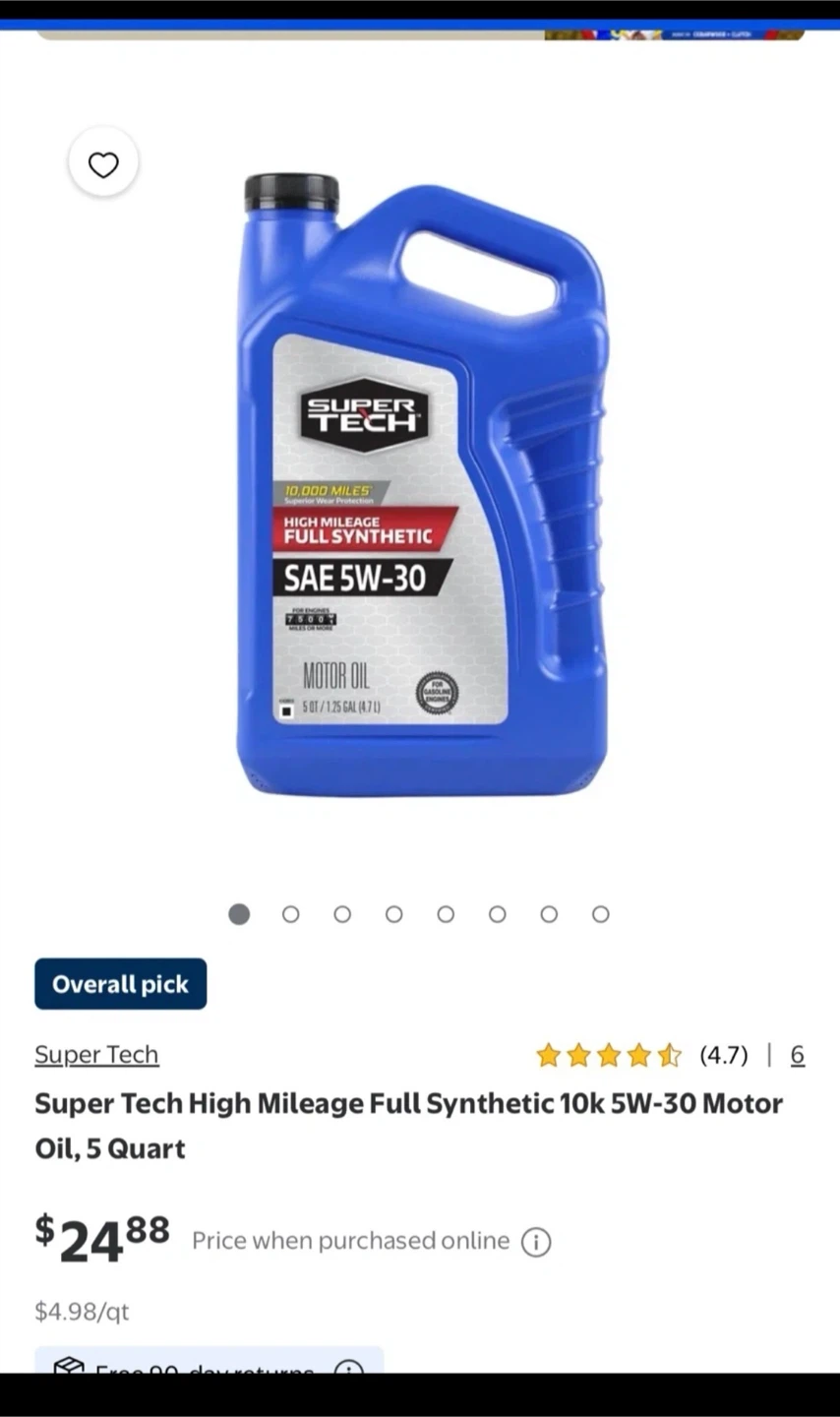 Super Tech Full Synthetic 5W-30 Motor Oil - 5 Quart