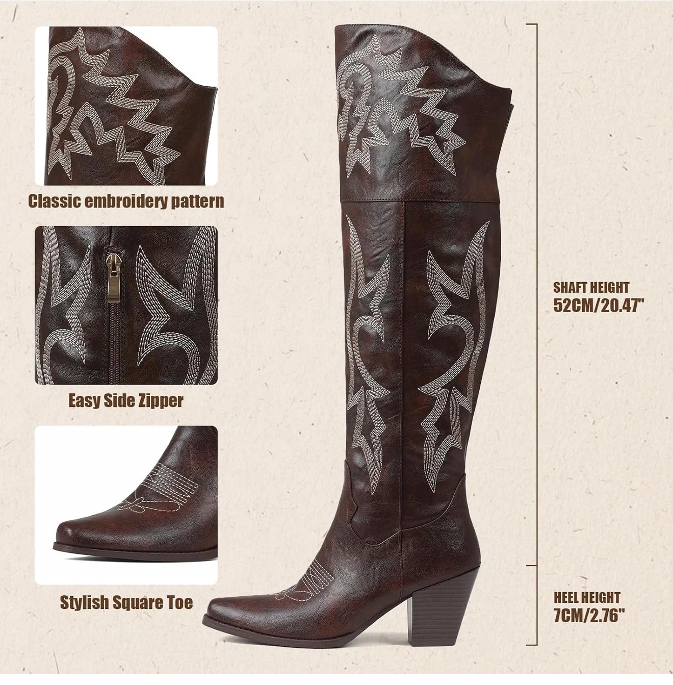 Brown Embroidered Cowboy Boots - photo 5