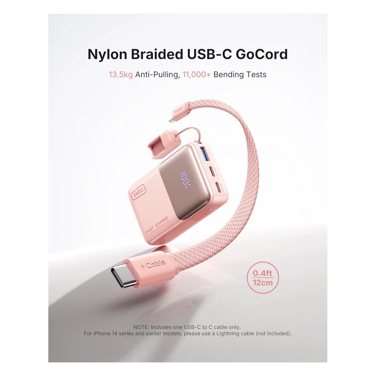 Pink! INIU 10000mAh Ultra Mini 45W Power Bank - photo 3